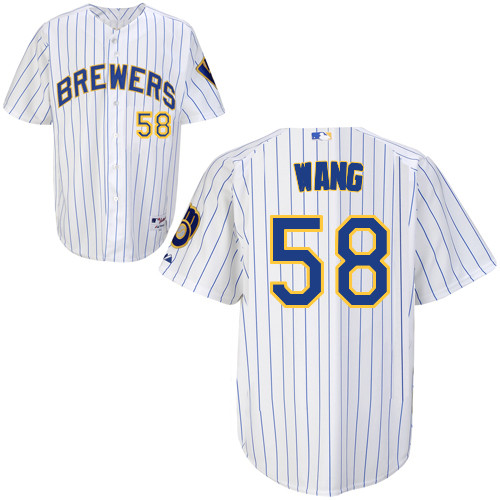 Wei-Chung Wang #58 Youth Baseball Jersey-Milwaukee Brewers Authentic Alternate Home White MLB Jersey